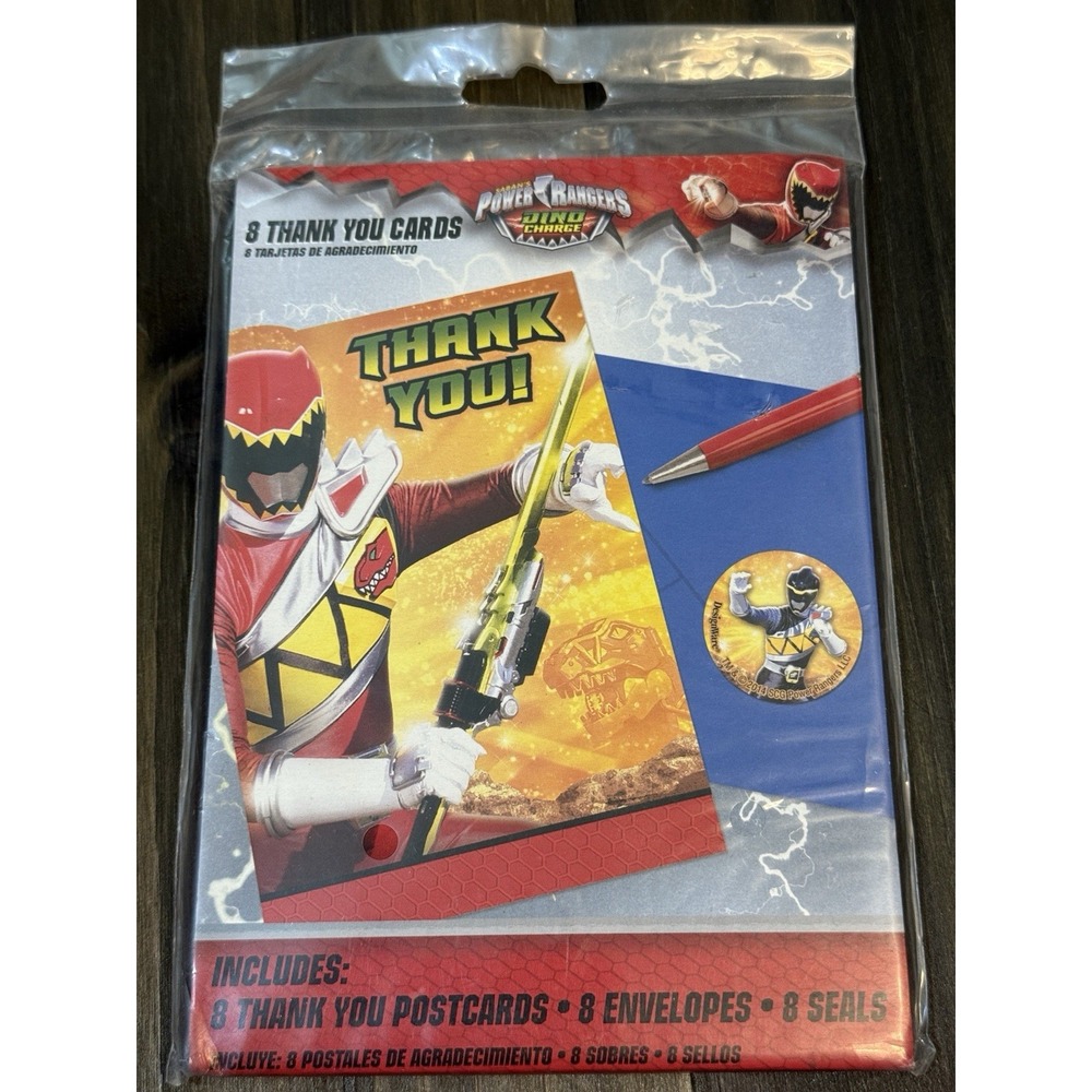 2014 Power‎ Rangers Thank You Cards Pack Of 8